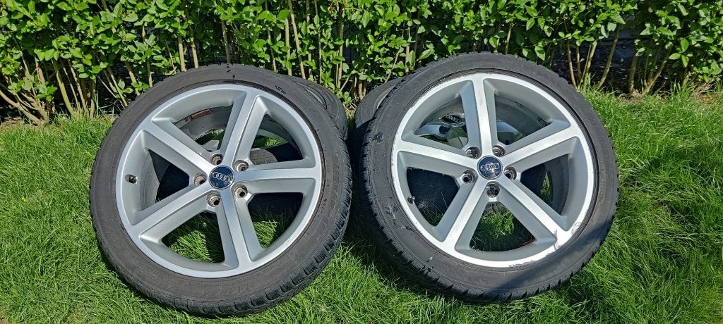 Velgen Audi + winterbanden, Auto-onderdelen, Ophalen, 18 inch, Velg(en), Winterbanden