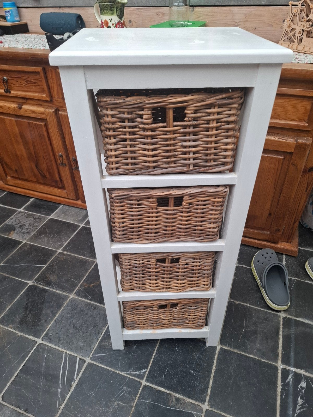 ladekastje met 4 rieten manden, Ophalen, Minder dan 50 cm, Gebruikt, Grenenhout