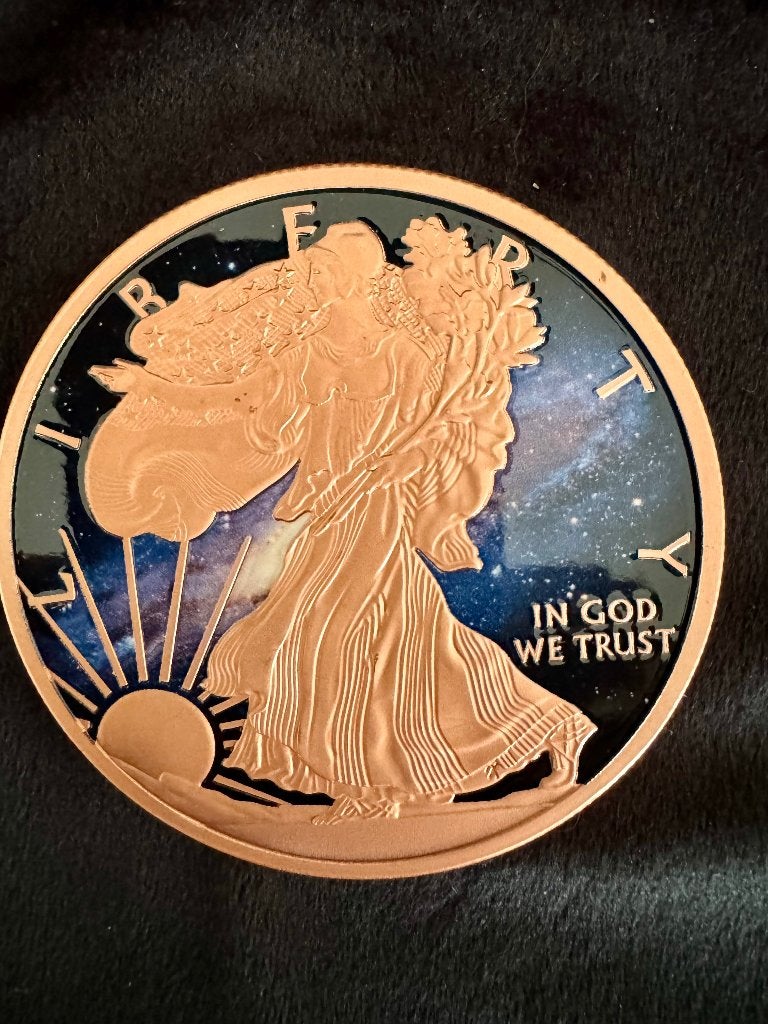 5 oz koper munten colorised Walking Liberty, Ophalen of Verzenden, Koper