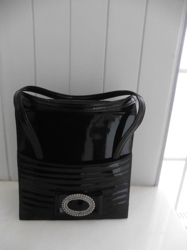 Beau sac à main verni noir, Enlèvement ou Envoi, Comme neuf, Noir, Sac à main