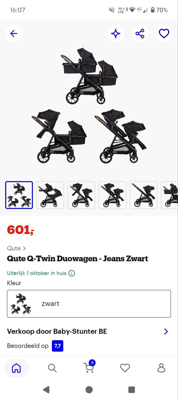 qute q twin duowagen (goede staat), Kinderen en Baby's, Zo goed als nieuw, Ophalen, Overige merken, Duowagen
