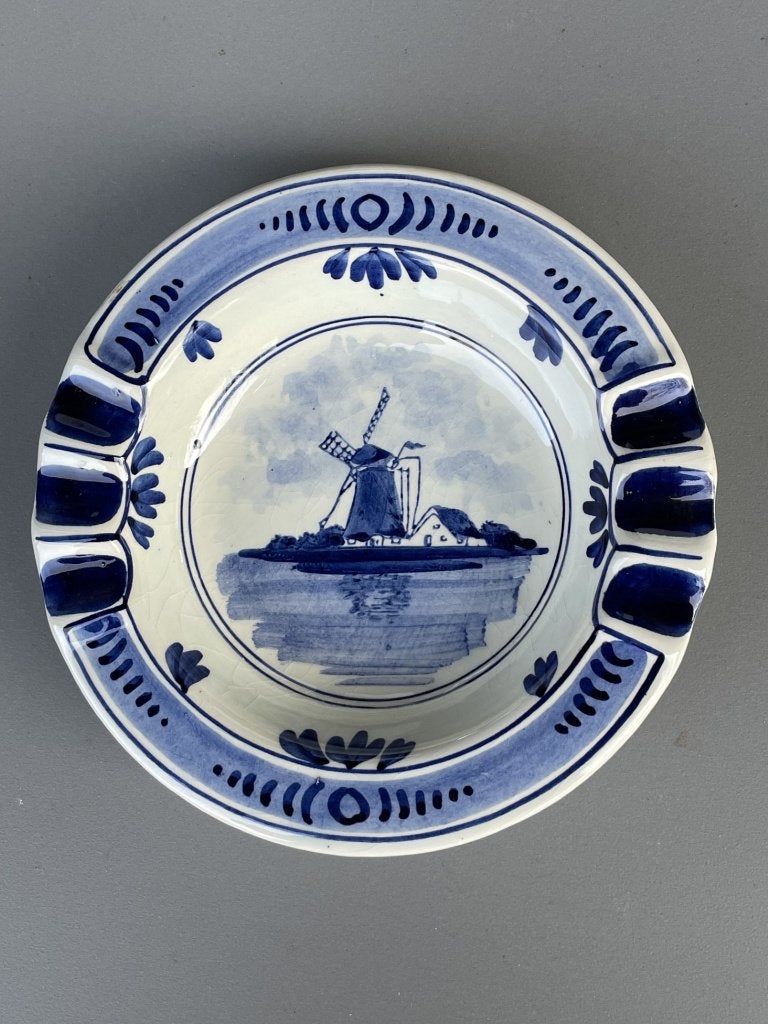 Delfts blauwe asbak, handgeschilderd, Ophalen