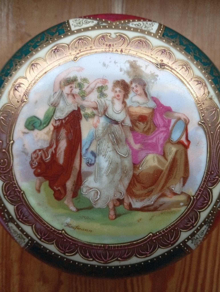 Boîte à bijoux Porcelaine Style Royal Vienna  Kaufmann, Antiquités & Art, Enlèvement ou Envoi