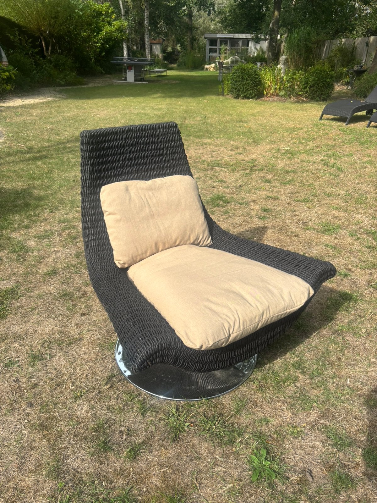 Chaise pivotante en rotin, Maison & Meubles, Enlèvement, Comme neuf
