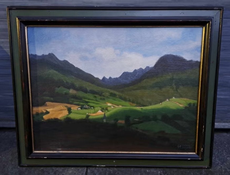 huile sur panneau paysage ardenais signe antoon luyckx, Ophalen of Verzenden, Tekening, Landschap, Paneel