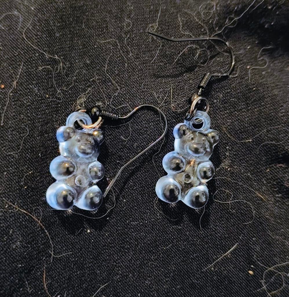 Ours en gélatine bleu clair, Bijoux, Sacs & Beauté, Boucles d'oreilles, Enlèvement ou Envoi, Neuf, Bleu, Pendantes
