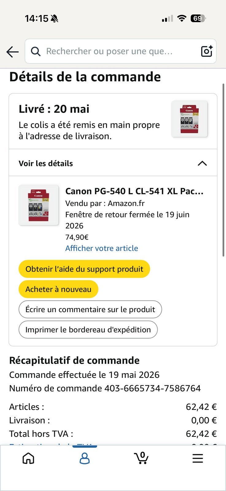 Cartouches Imprimante Canon PG-540L & CL-541XL, Enlèvement ou Envoi, Canon