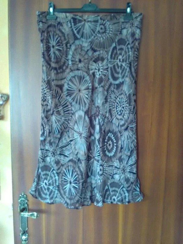 Longue jupe élastique à fleurs noir marron Yessica C&A F/B 4, Neuf, Taille 46/48 (XL) ou plus grande, Enlèvement ou Envoi, YESSICA C&A