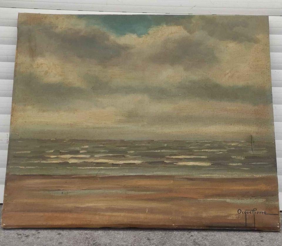 Huile sur toile mer signe ocquet pierre, Enlèvement ou Envoi
