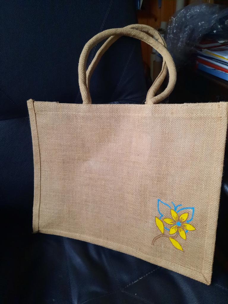 Superbes sacs de loisirs à message en jute, Enlèvement, Neuf, Beige, Autres types