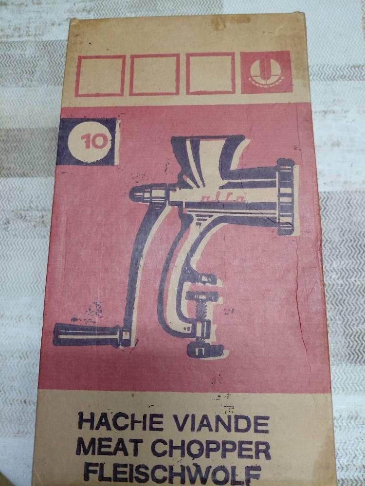 Hachoir à viande vintage Alfa n 10 avec boîte d'origine, Enlèvement