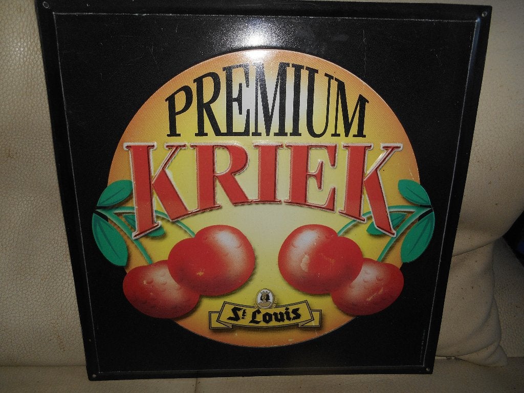 Plaque métal KRIEK 43*43cm, Collections, Enlèvement ou Envoi
