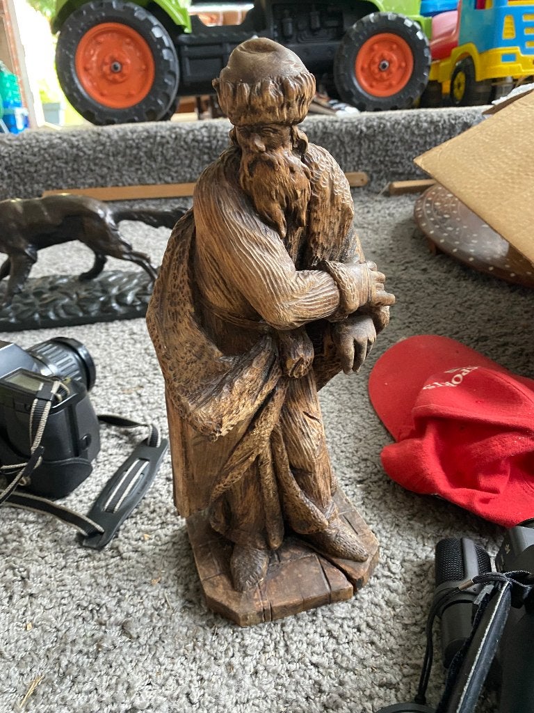 houtsculptuur (Mozes?), Ophalen