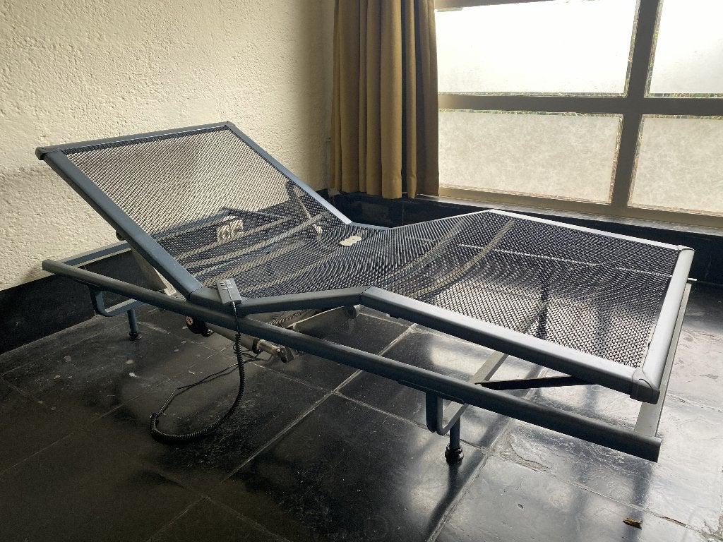Auping 90 x 200 cm K2 Electromat verstelbaar bed, Ophalen, 90 cm, Eenpersoons, 200 cm