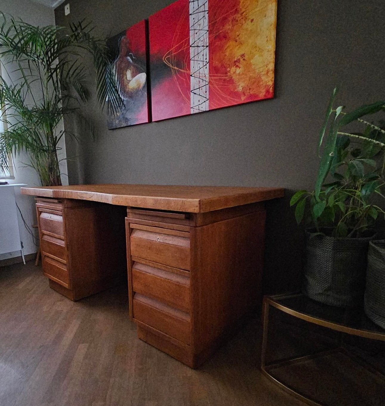 Bureau vintage/ancien des années 1940-1950, Maison & Meubles, 160 cm, Vintage, Enlèvement, Utilisé