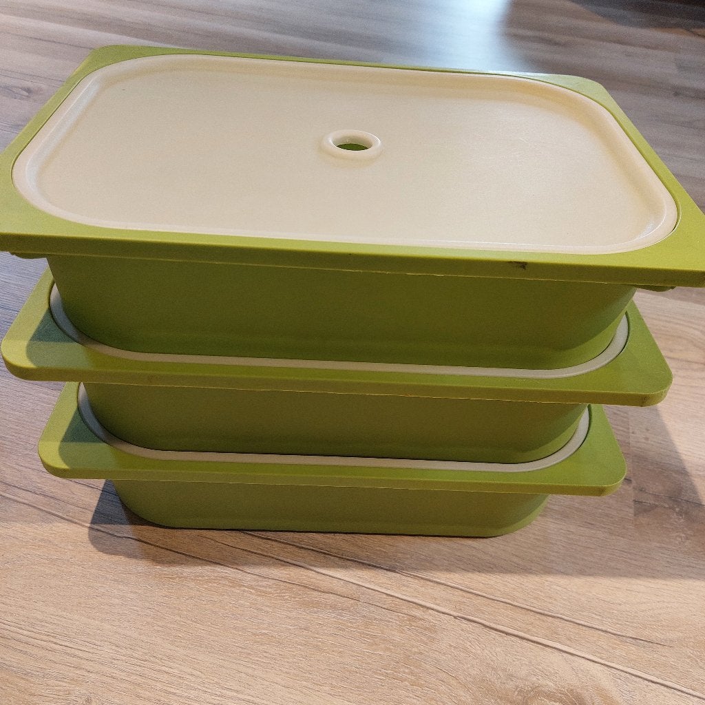 3 trofast bakken dozen met deksel limoengroen ikea, Enlèvement, Utilisé, Vert