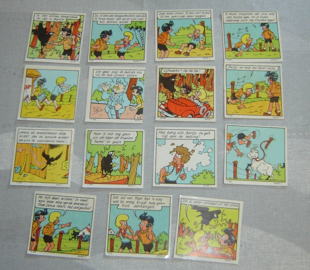 Lot de 15 autocollants Chromos WILLEKE LIVRE 1, Envoi, Comme neuf, Plusieurs autocollants
