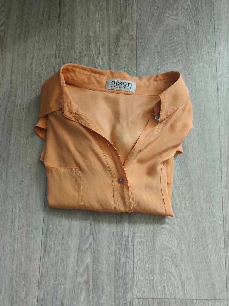 Zijden hemd Olsen Collection 40, Kleding | Dames, Blouses en Tunieken, Maat 38/40 (M), Geel, Ophalen of Verzenden, Zo goed als nieuw