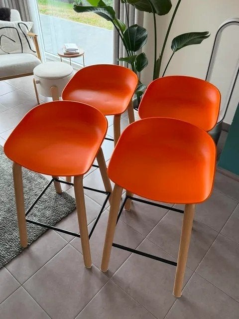 Lot de 4 tabourets de cuisine assise 65cm, Enlèvement, Utilisé, Plastique