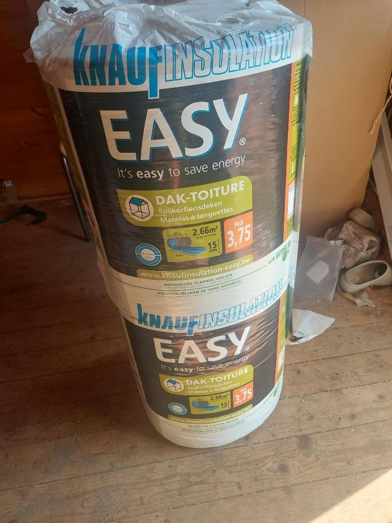 knauf glaswol, Neuf, Enlèvement, Laine de verre, Isolation de toiture