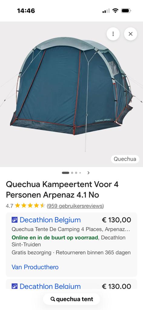 Quechua Tent 4 pers , als nieuw, Ophalen, Zo goed als nieuw