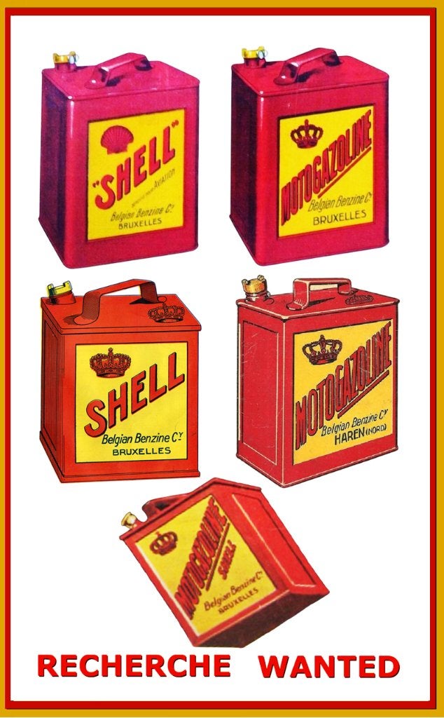 achete bidon huile shell motogazoline 1927 1930, Collections, Marques & Objets publicitaires, Enlèvement, Utilisé, Panneau publicitaire