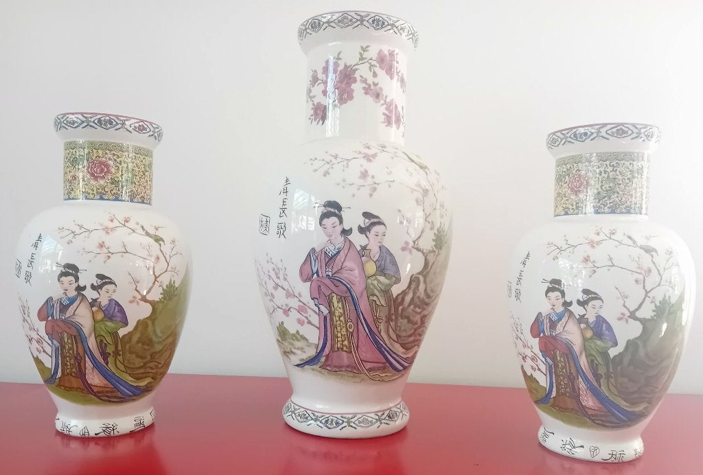 Set Chinese porseleinen vazen - Japans decor - Poëzievazen -, Enlèvement