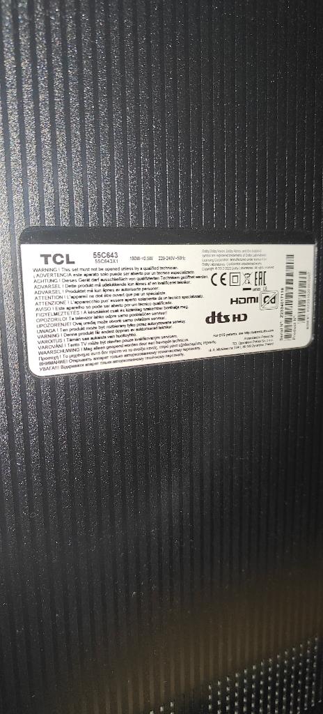 Tcl 55 pouce 55c643, TV, Hi-fi & Vidéo, Télévisions, Autres marques, QLED, 120 Hz, Comme neuf