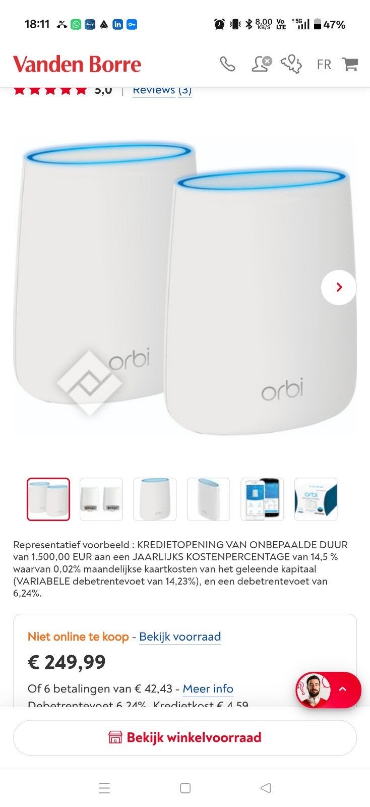 Wifi High performance AC triband Orbi mesh wifi. Dekt alles, Ophalen