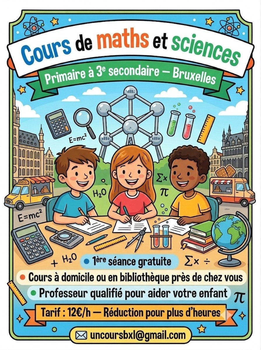 Cours de maths et de sciences de primaire à 3 secondaire, Enlèvement