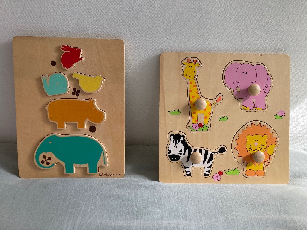 Puzzel baby en peuter, Ophalen, Minder dan 10 stukjes, Zo goed als nieuw, Van hout