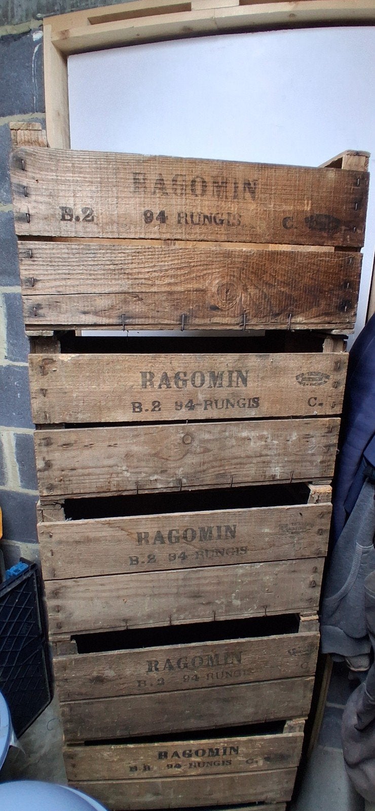 Caisses à fruits en bois 'Rungis' Ragomin, Enlèvement ou Envoi, Utilisé, Autres essences de bois