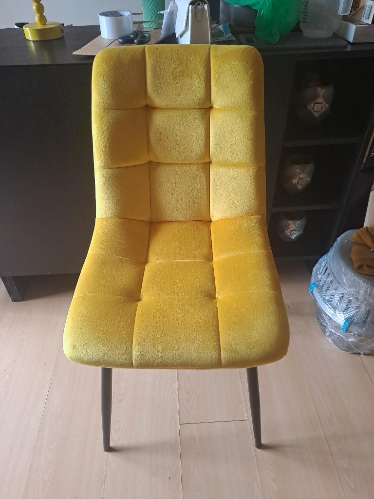 Stoel antibes velvet geel of donkergroen, Huis en Inrichting, Ophalen, Zo goed als nieuw, Rood