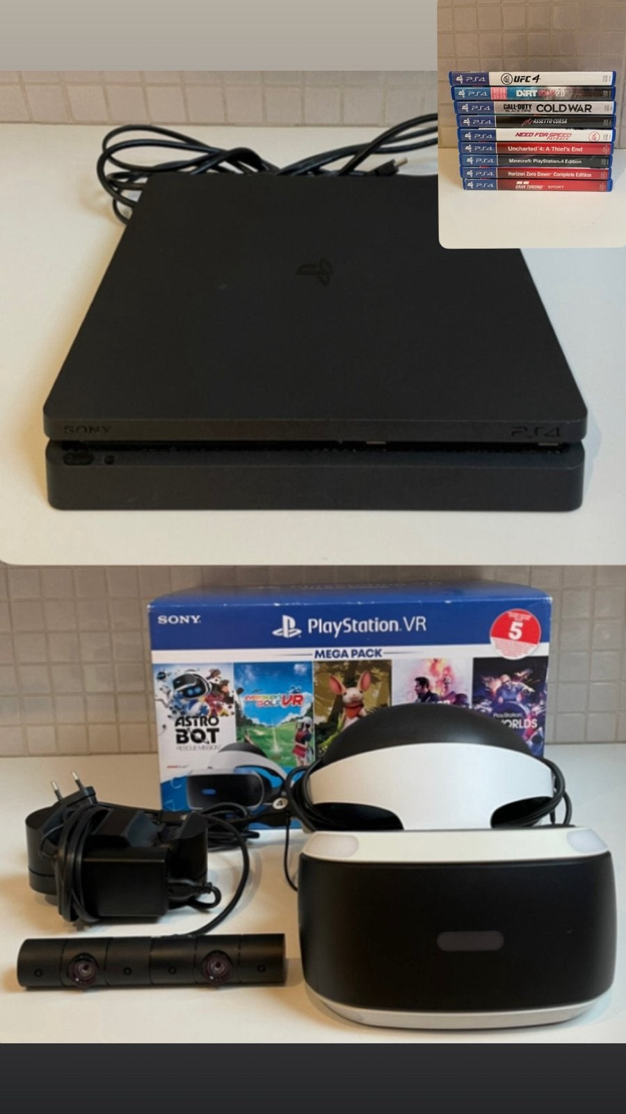 Casque VR + PS4 + Jeux, 500 GB, Comme neuf, Sans contrôleur, Enlèvement ou Envoi