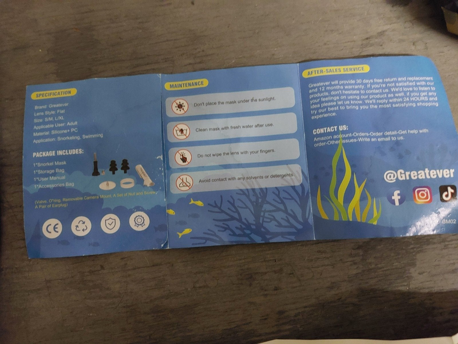 Masque intégral snorkeling-Neuf-xs
