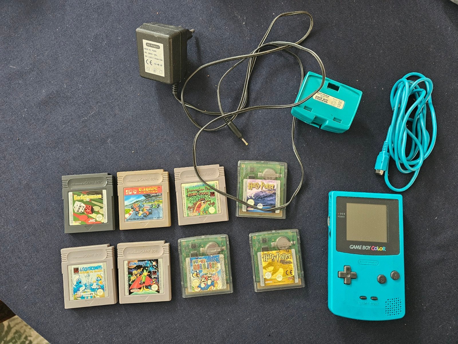 Gameboy Color + 8 jeux + accessoires, Consoles de jeu & Jeux vidéo, Enlèvement ou Envoi, Utilisé, Game Boy Color, Avec jeux