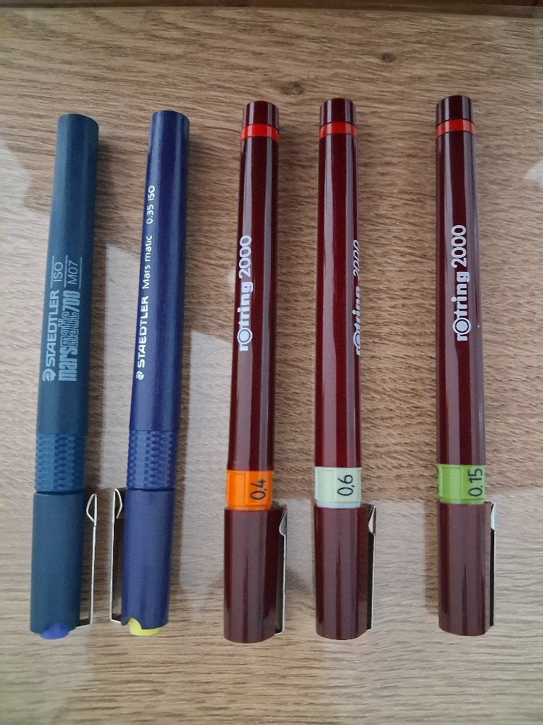Rotring en staedler  pennen, Ophalen of Verzenden, Zo goed als nieuw, Papier, Schets- of Tekenboek