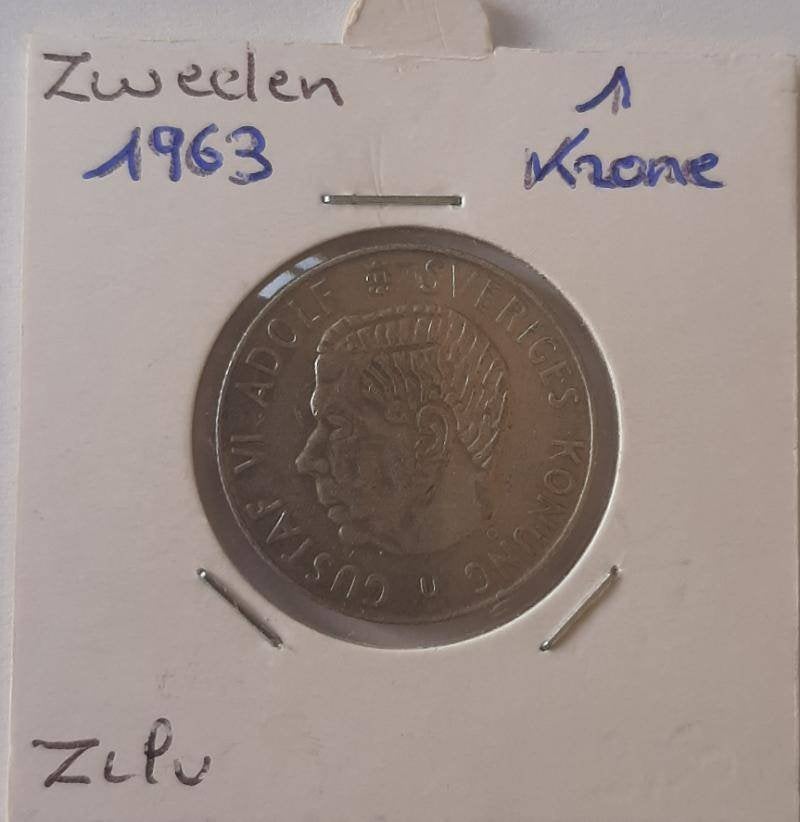 Suède 1 couronne 1963 argent, Enlèvement ou Envoi, Argent