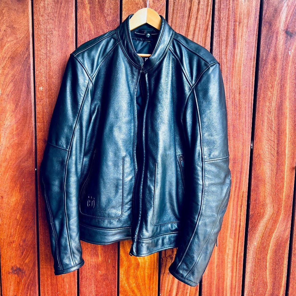Veste Moto cuir noir taille XL/54, Motoren, Kleding | Motorkleding, Ophalen, Nieuw met kaartje, Heren, Jas | leer