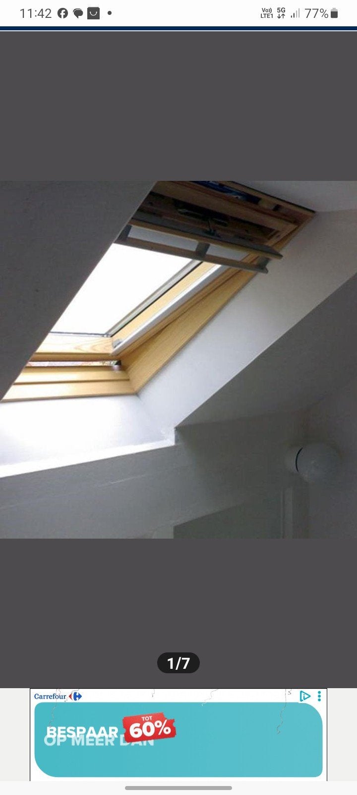 Lanterneau Velux GGL 308-3000 L72xH112, Double vitrage, Lucarne, Enlèvement, Utilisé