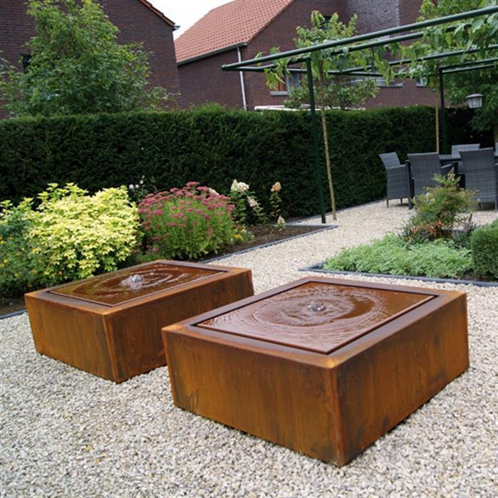 Cortenstaal Watertafel, fontein, waterornament, waterpartij, Ophalen of Verzenden, Nieuw, Fontein