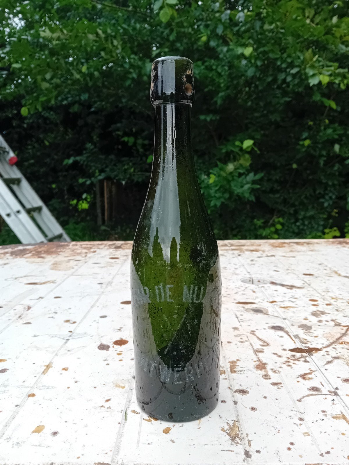 Oude vintage bierfles Flor De Nucker Antwerpen, Verzamelen, Ophalen of Verzenden