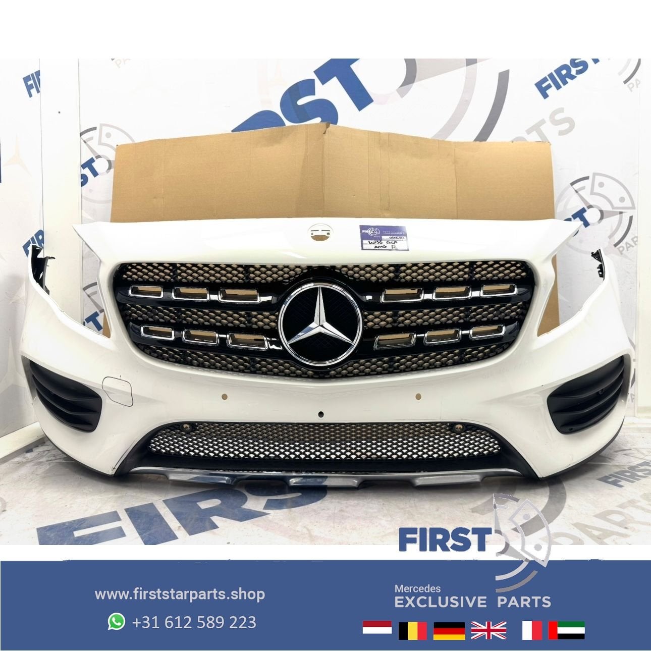 W156 BUMPER GLA FACELIFT AMG VOORBUMPER X156 ZWART WIT GRIJS