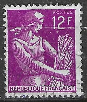 Francia 1957/1959 - Yvert 1116 - Type Moissonneuse (ST), Envoi, Affranchi