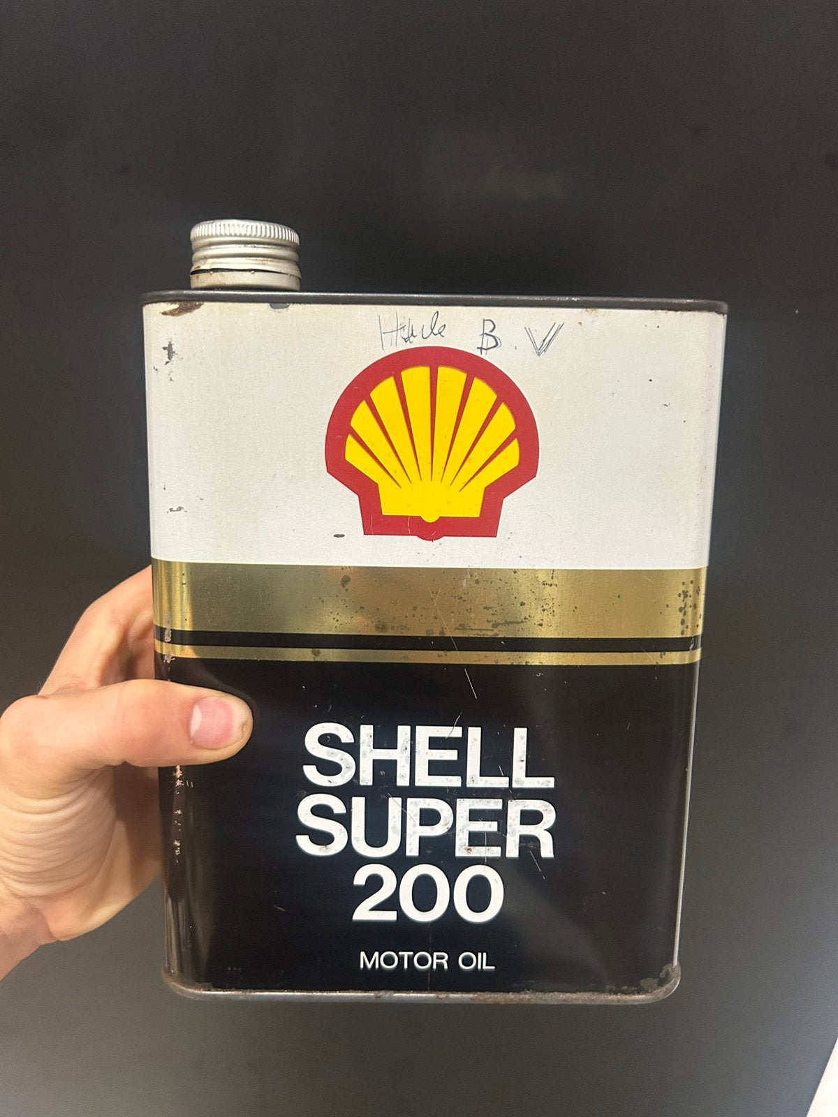 Olieblik Oliekannetje Shell Super 200 Oliekannetje, Verzamelen, Ophalen of Verzenden, Zo goed als nieuw