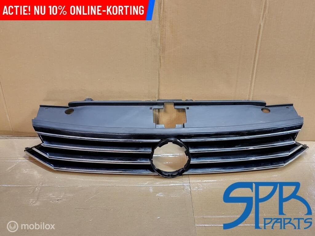 VW PASSAT B8 3G 2015-2018 GRILLE CHROOM GRILL GEBR REPARATIE, Auto-onderdelen, Gebruikt, VOLKSWAGEN, Volkswagen, Ophalen of Verzenden