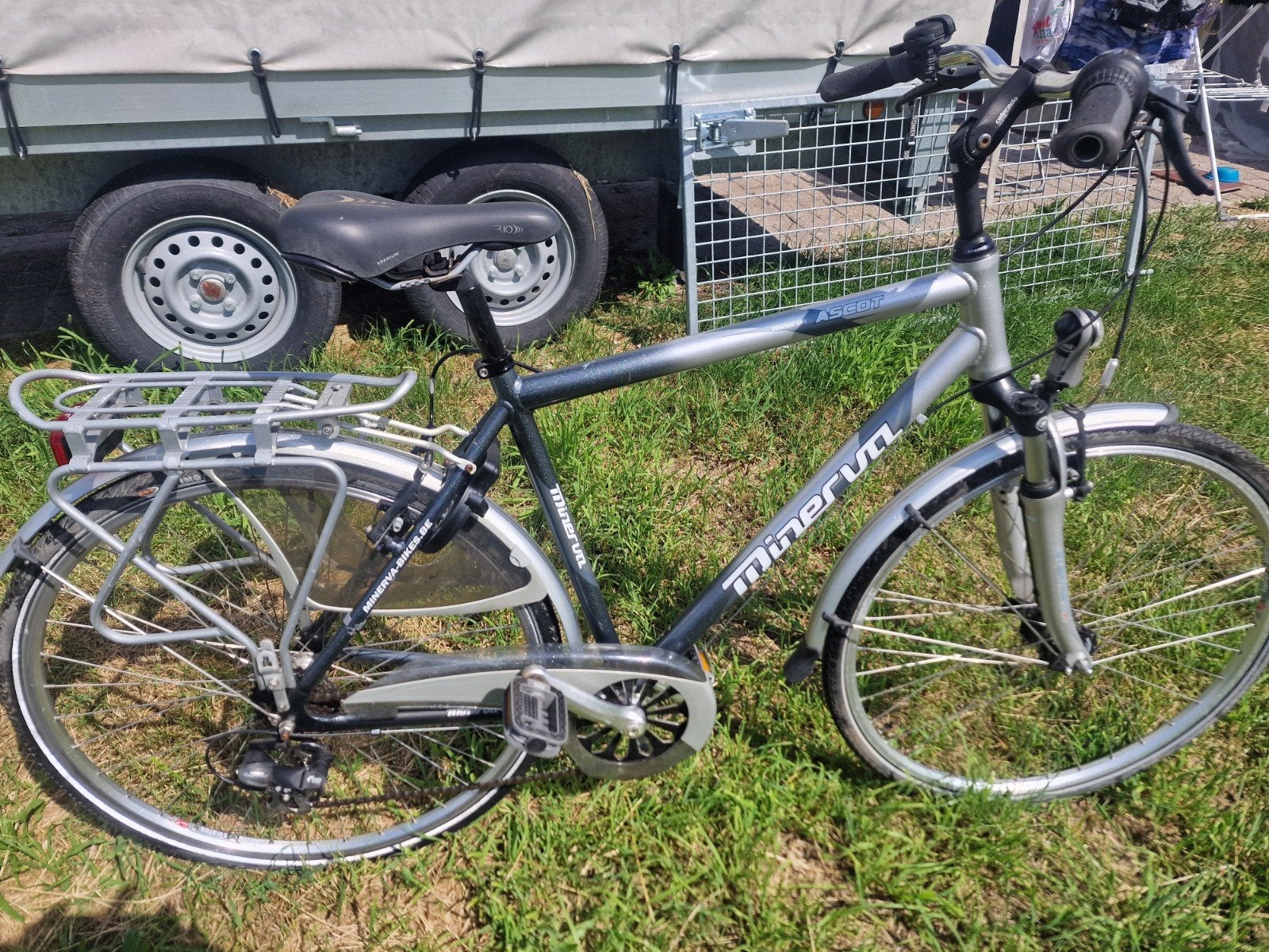 Herenfiets minerva ascot 28" 53 cm, Fietsen en Brommers, Ophalen, Gebruikt, Velgrem, Versnellingen