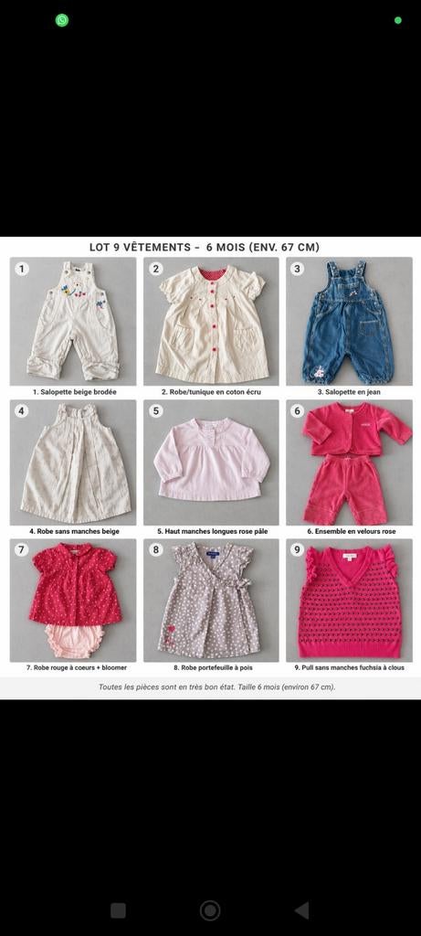 Lot de vêtements bébé de 3 mois à 12 mois, Enlèvement