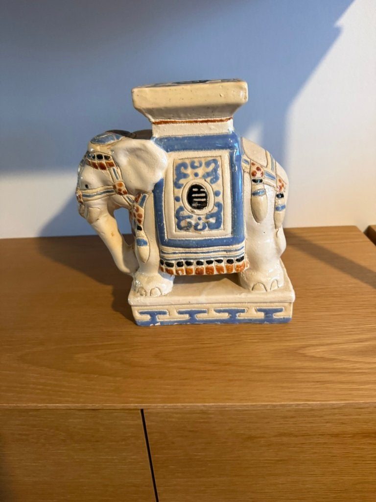 1 support à plantes vintage, éléphant *céramique* *rétro*, Enlèvement ou Envoi