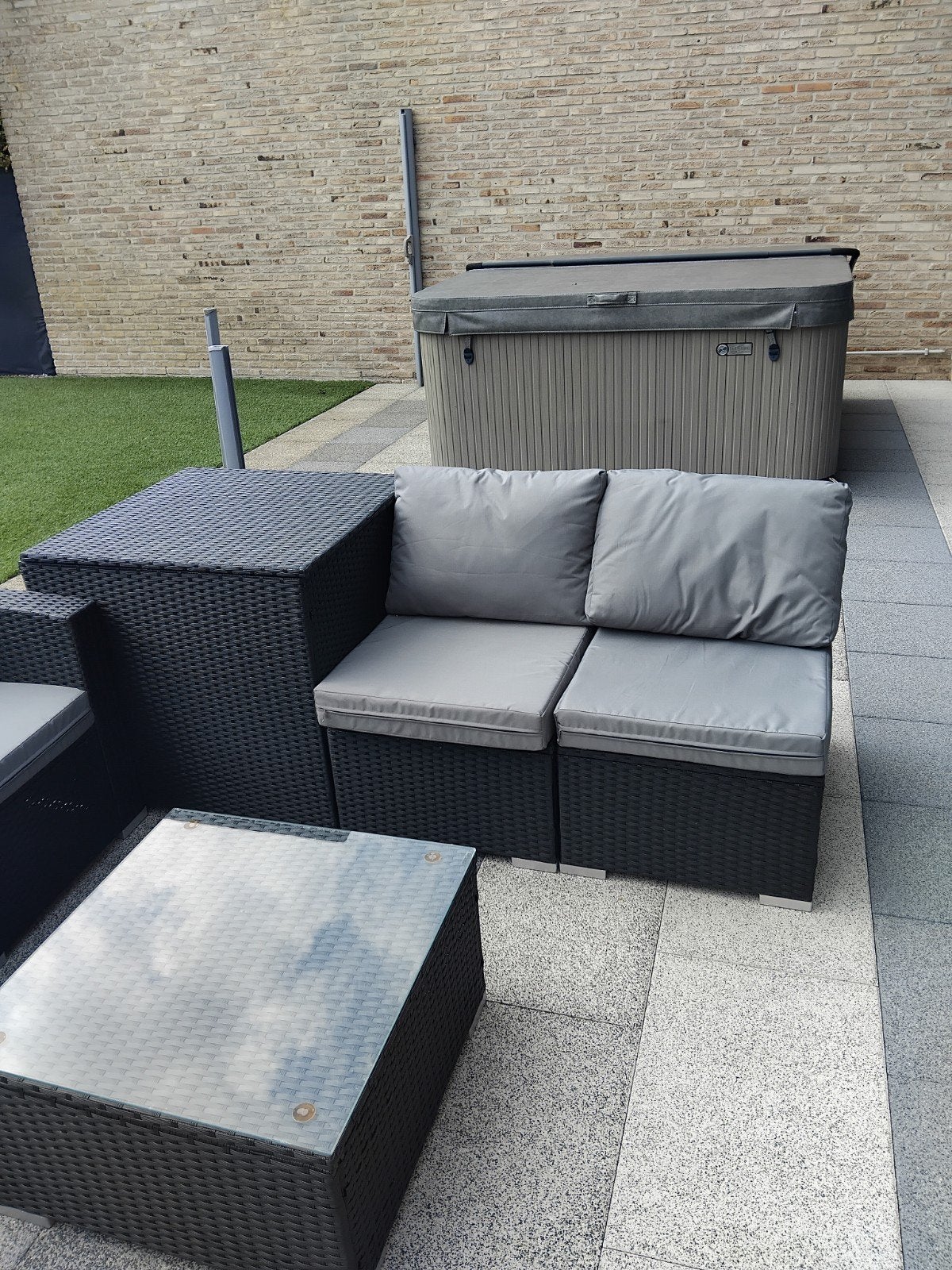 lounge set, Tuin en Terras, Tuinsets en Loungesets, Ophalen, 4 zitplaatsen, Kunststof, Zo goed als nieuw